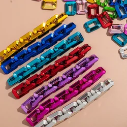 20pcs Metallic Color Acrylic 21x28mm Square Rings Link Chain Beads for Bracelet Necklace Earrings Making DIY Jewelry Accessories