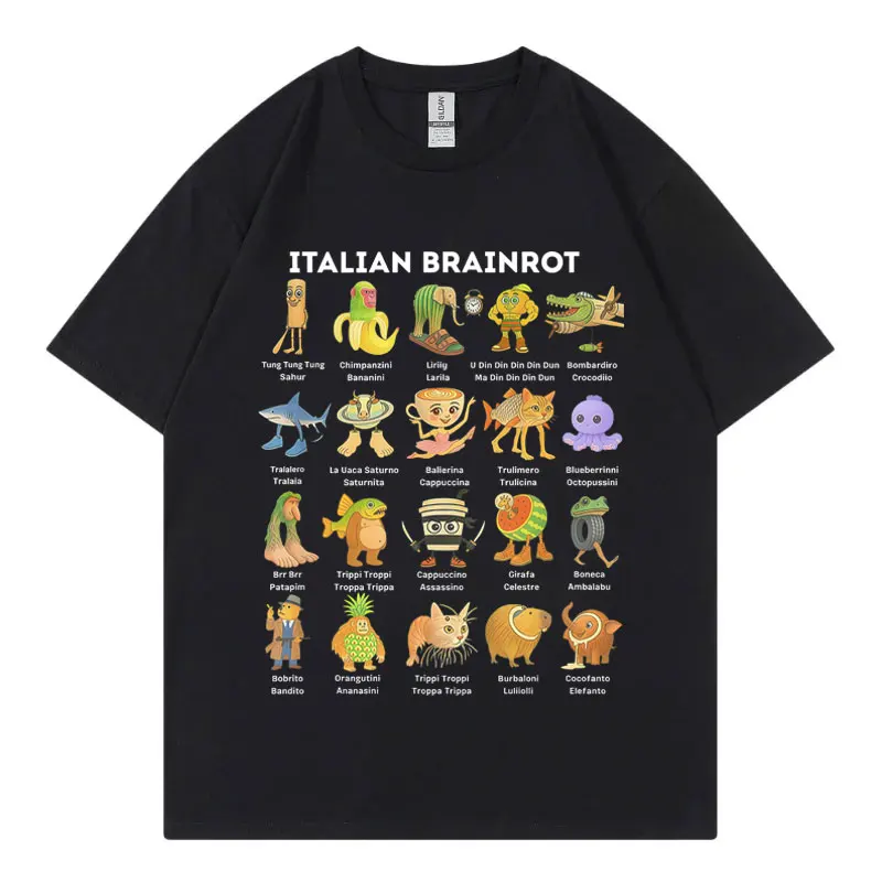 

Funny Italian Brainrot Meme T-shirt Men Women Clothing Fashion Cartoon Short Sleeve T Shirt Summer Casual Loose Cotton T-shirts