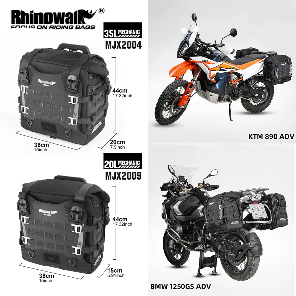 

Rhinowalk Motorcycle Side Bag 20L/35L Waterproof Quick-Release Motorcycle Saddle Pannier Bag Travel Luggage Storage Bag For BMW