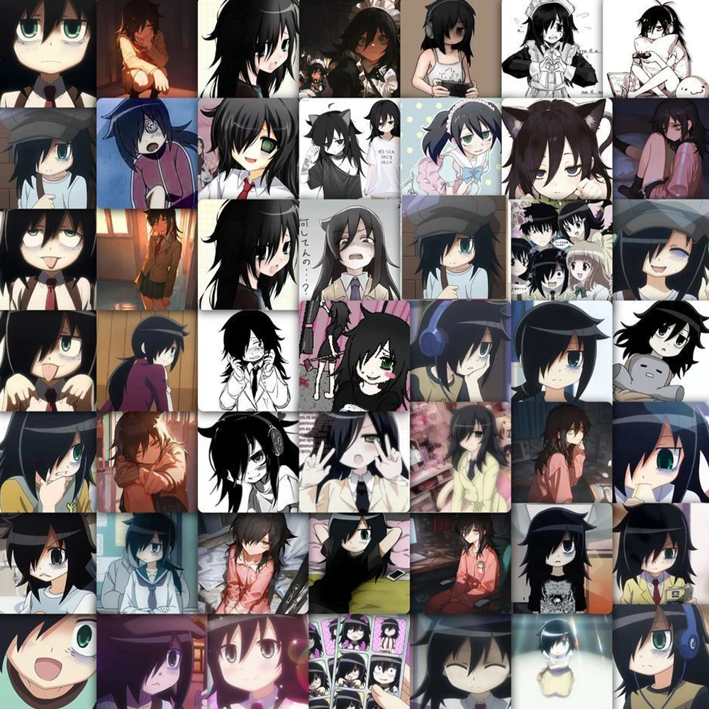 

10/30/59pcs Girls Kuroki Tomoko Stickers Watamote Anime Sticker Laptop Skateboard Luggage Suitcase Phone Funny Characters Decal