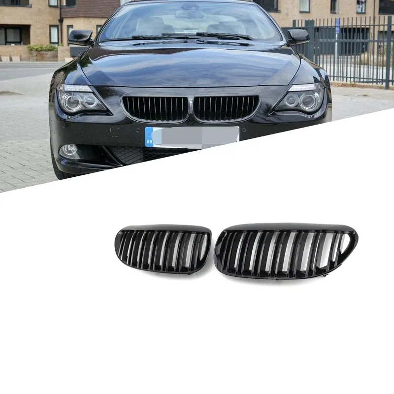 

Pair Gloss Black 3-Color Front Bumper Kidney Grills Grille 6 Series E63 Grille 2002-2007 Classic Auto Part