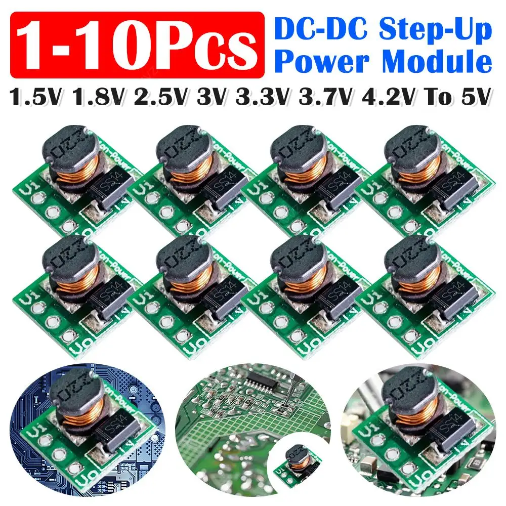 1-10pcs DC To DC Boost Converter Module 1.5V 1.8V 2.5V 3V 3.3V 3.7V 4.2V To 5V DC-DC Step UP Boost Converter Module