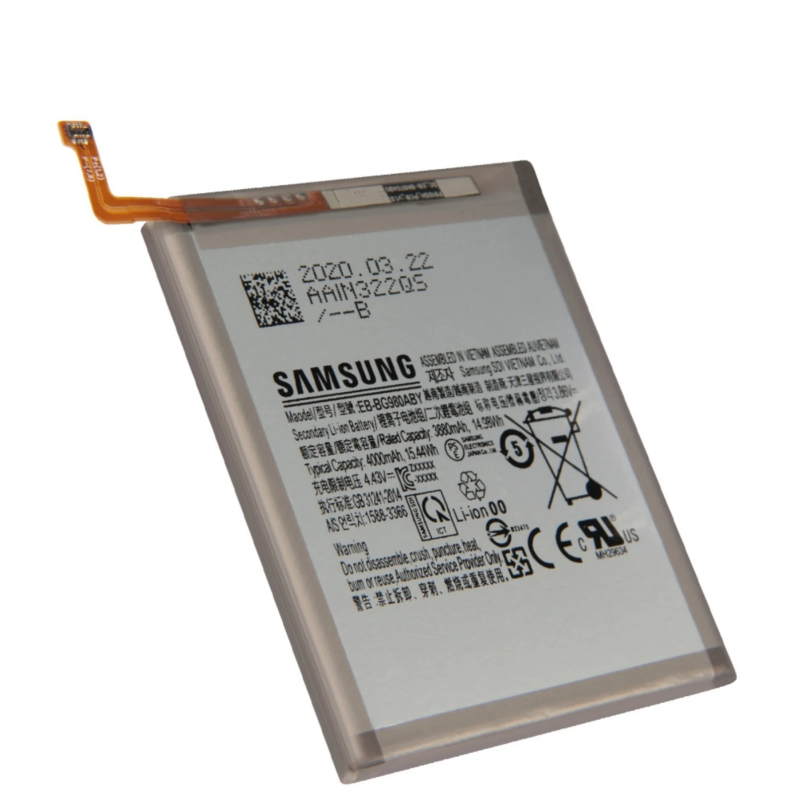 3880 mAh EB-BG980ABY Li-ion Polymer Battery for Samsung Galaxy S20 SM-G980