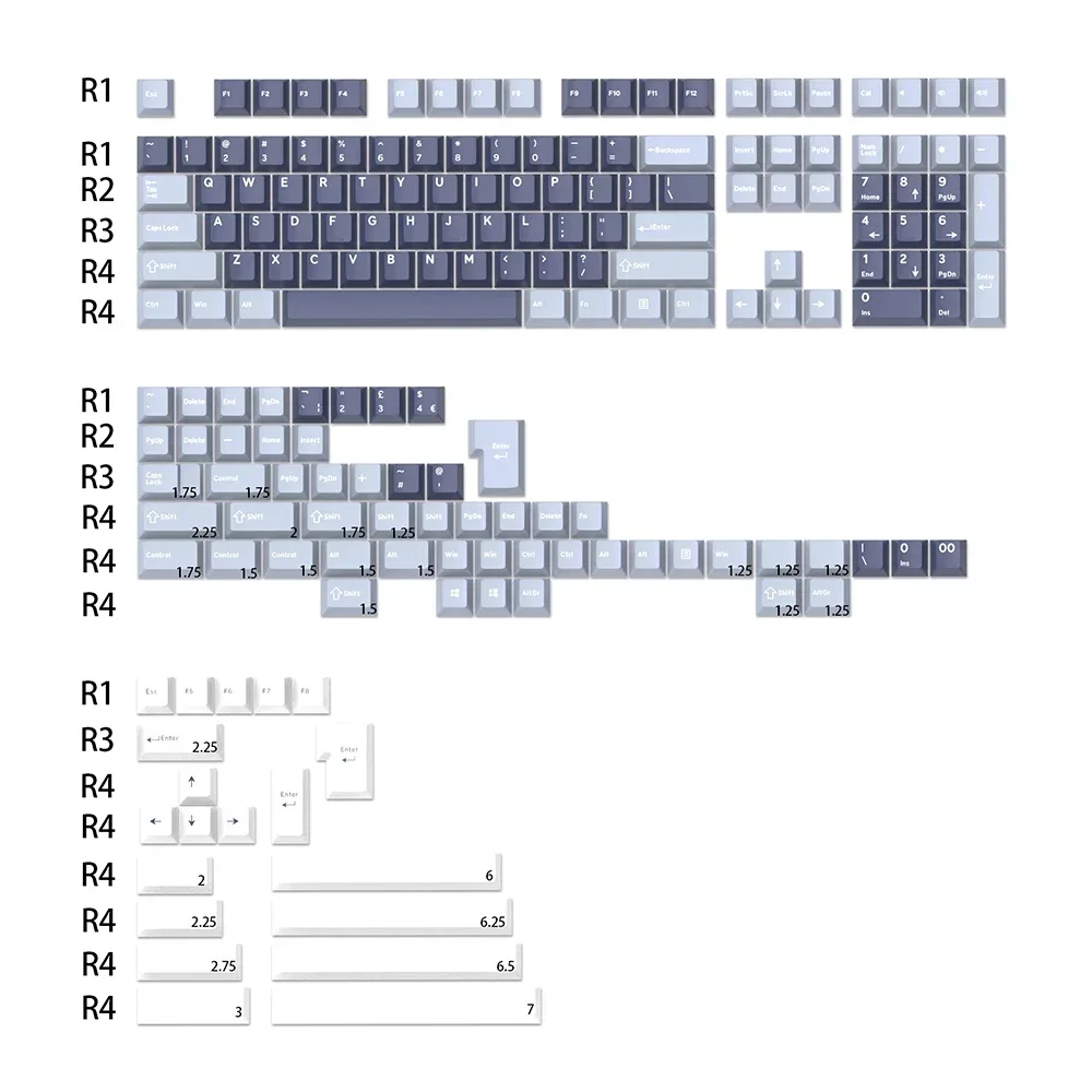 Imagem -06 - Doubleshot Keycap para Teclado mx Juízes Fantasmas Wow Apollo 60 65 87 104 Branco Preto Preto Branco Apollo