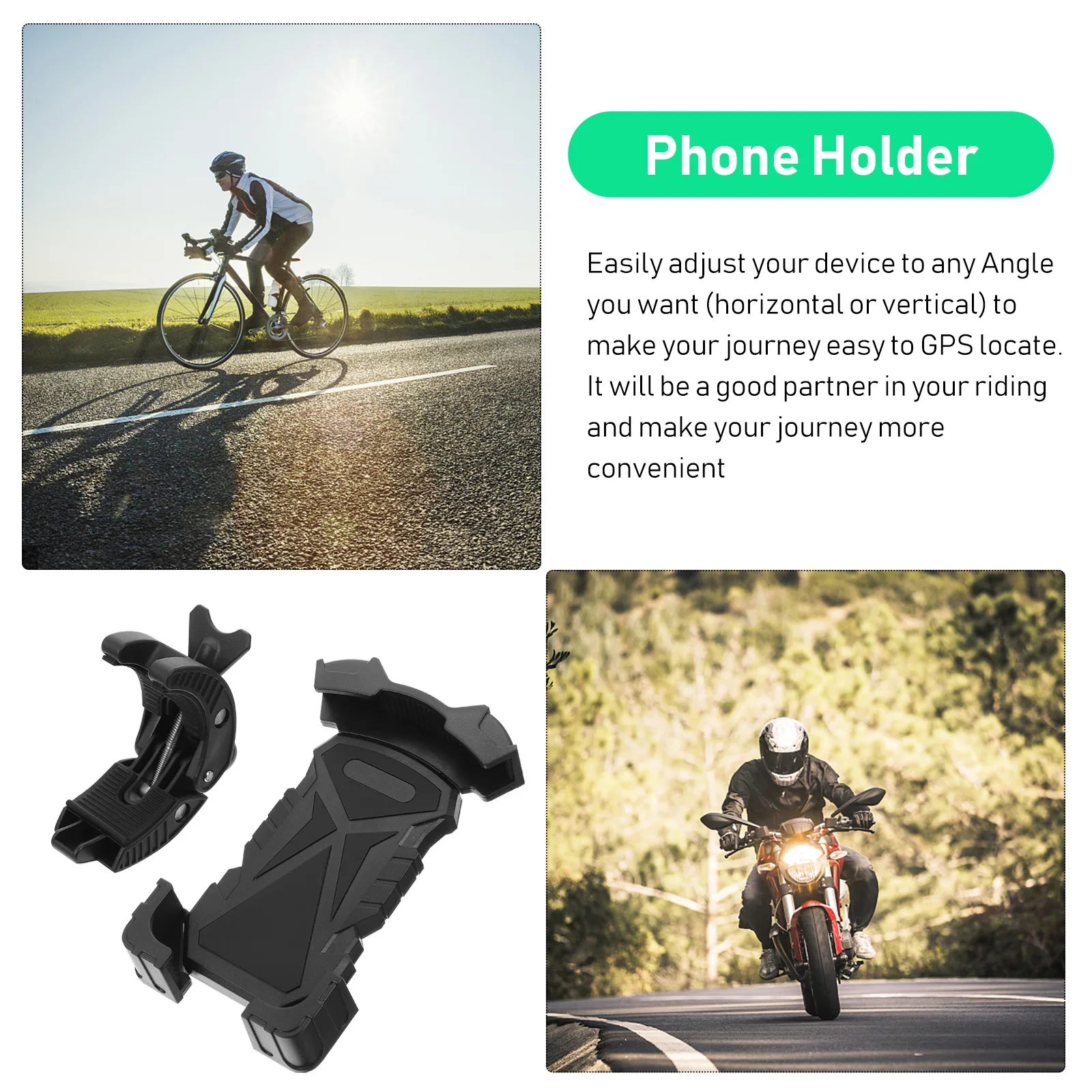 

Phone Holder Durable ABS Bike Cellphone Bracket Secure Installation Anti Slip St Motorcycle Accessory Hardware