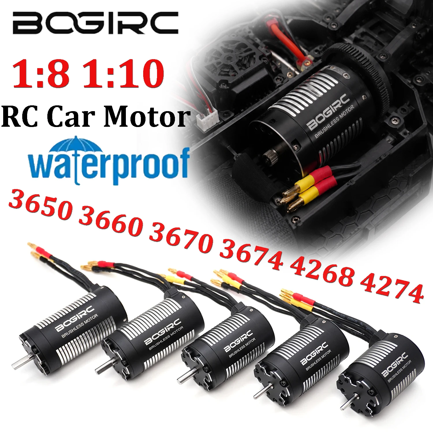1/8 1/10 RC Auto Zubehör Bürstenloser Motor 4268 4274 3650 3660 3670 3674 1750KV 3600KV Motor 2-10S für RC Drift Racing Off-Road
