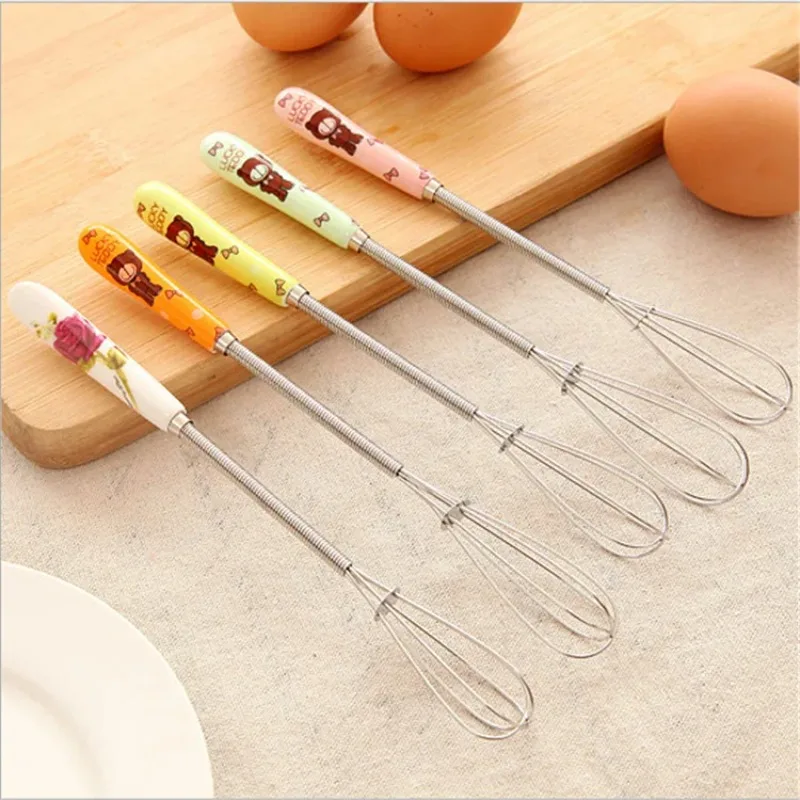 

Whisking Cream Butter Ceramic Handle Egg Beaters Manual Stainless Steel Beaten Eggs Kitchen Tools Milk Stirrer Baking supplies