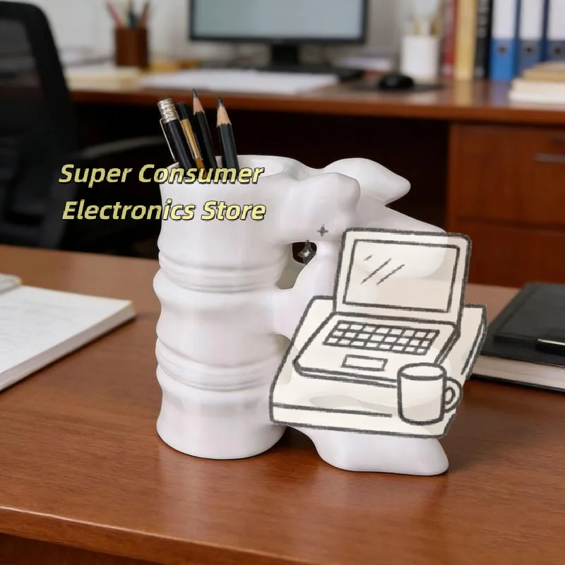 3D Printed Spine Shaped Pen Holder Fun Creative Design Sturdy Base 1Pcs Practical Stationery Organizer for Daily Use
