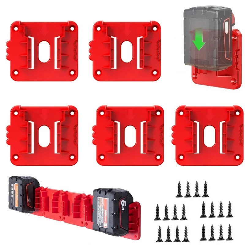 

New Battery Holder for Milwaukee 18V M18 Wall Mount Battery Storage Holder Battery Rack for Work Truck Shelf Tool Box