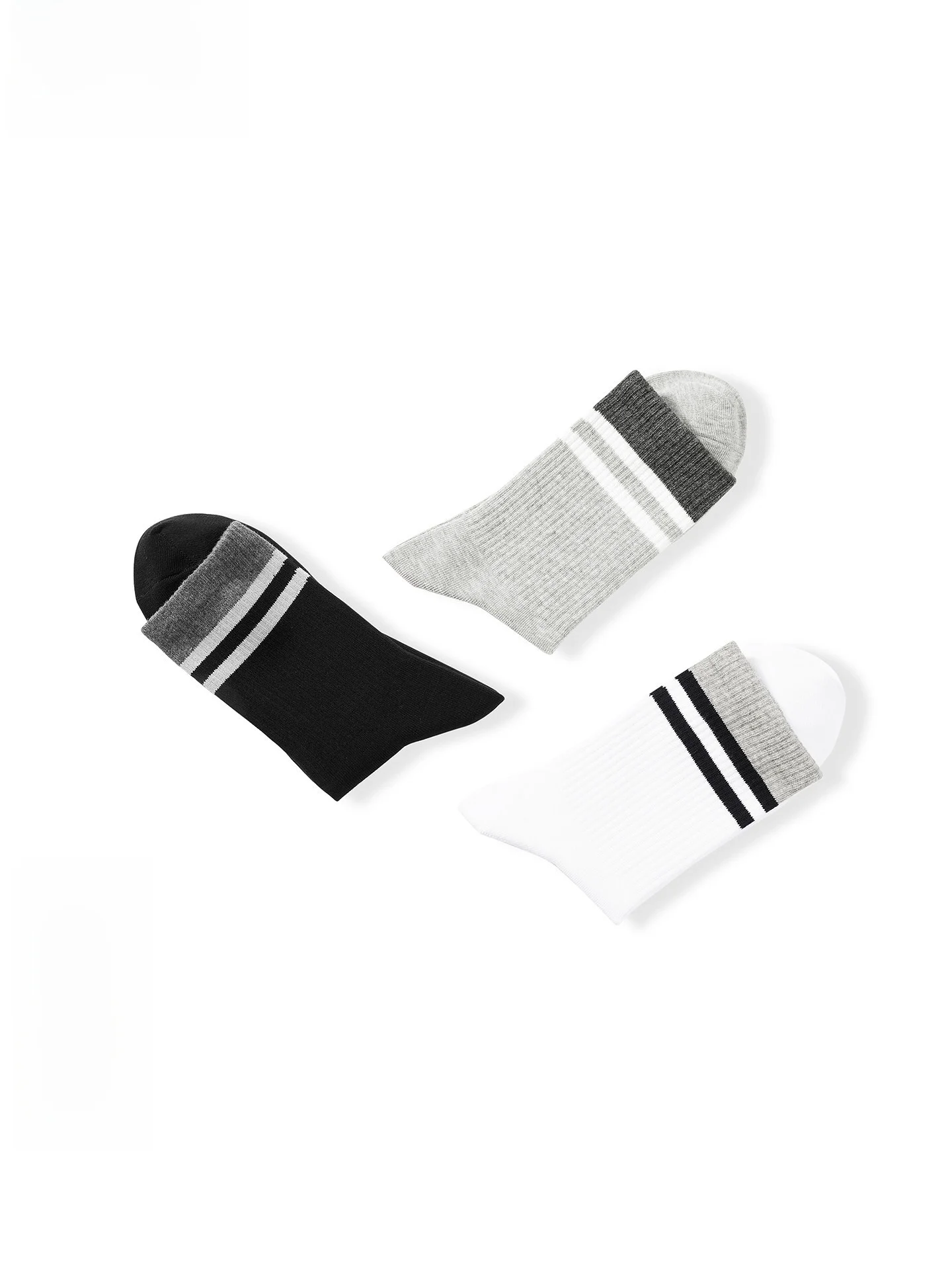 peacebird-men's-casual-socks-three-pairs-stripe-soft-short-socks-trendy-color-block-design-comfortable-breathable-footwear