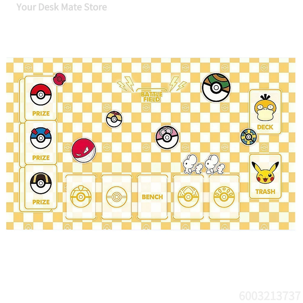 Pokemon Trading Card Game Playmat Printed Zones Non Slip Rubber PTCG Table Mat Bea Gengar Leafeon Pikachu Card Game Mouse Pad