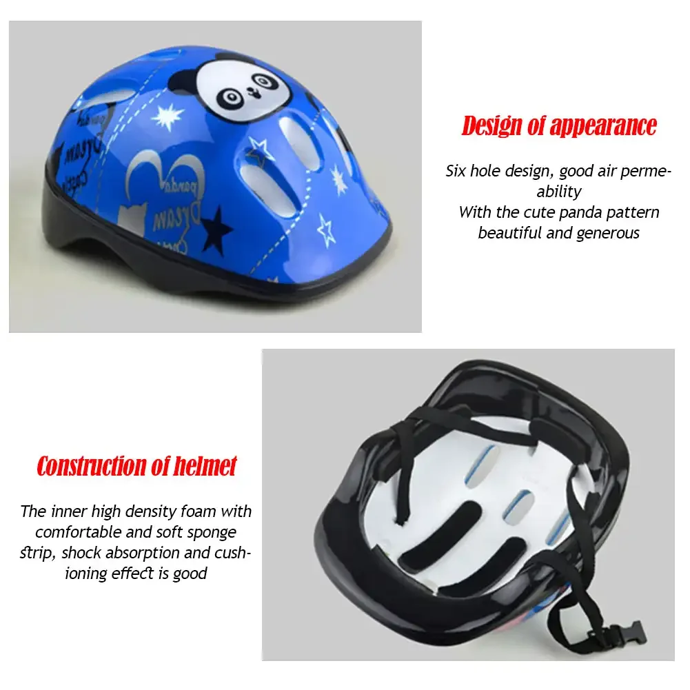 Panda Pattern Head Helmets Skating Skate Board for Kids Girls Boys Protective Gear Children's Stunt Safety Helmet Cycling Helmet