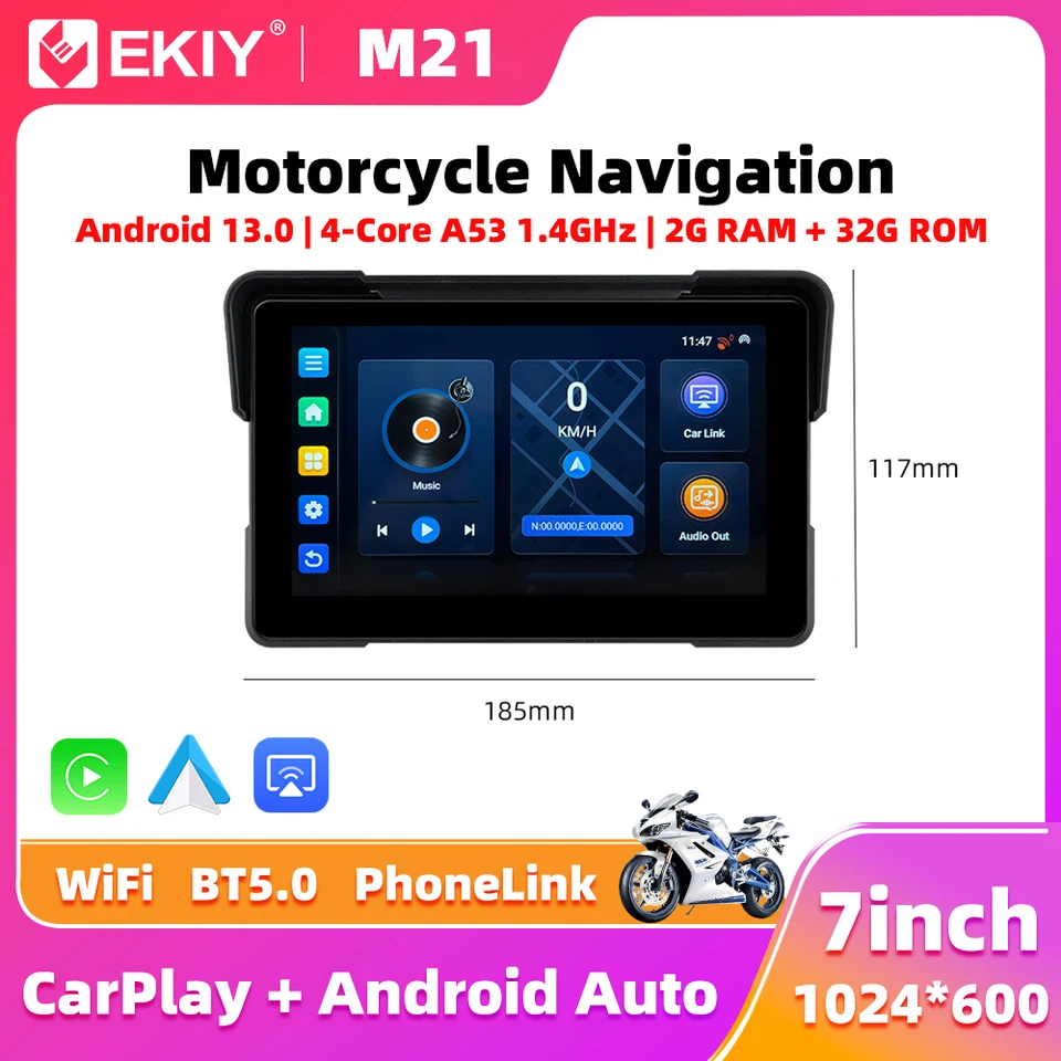 EKIY 7.0“ Android 13.0 Motorcycle GPS WiFi MOTO Navigation