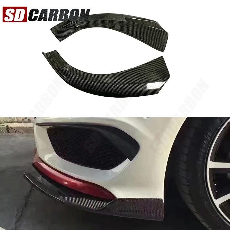 

For Mercedes Benz CLA Class W117 2013-2015 carbon fiber wrap angle carbon anti-collision Front Bumper corner Car Accessories