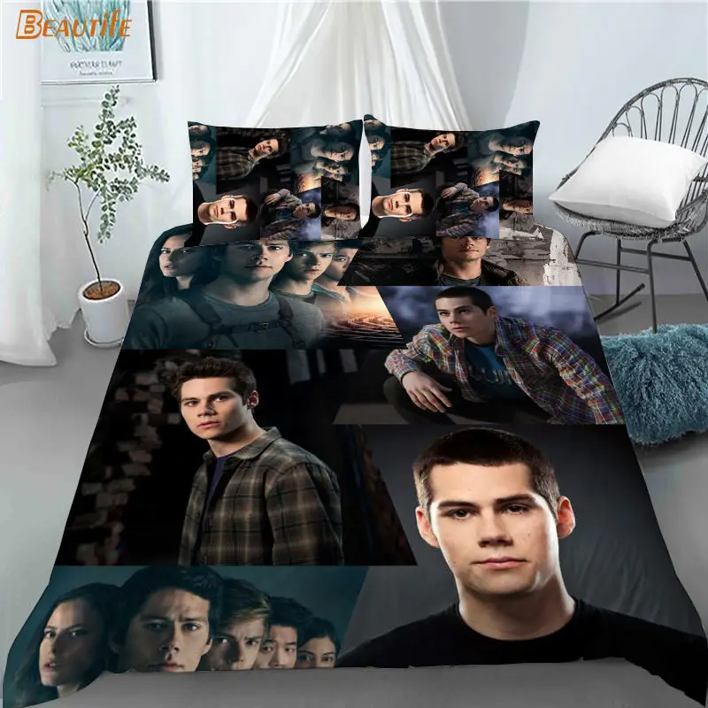 3D Print Dylan O'brien Bedding Set Duvet Cover Bedclothes 180X200CM 180X220CM Comforter Cover With Pillowcase For Kids Home