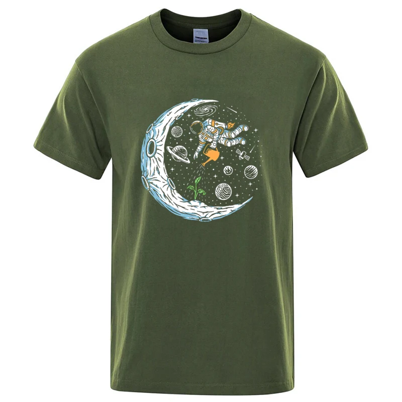 Summer Men T-shirt Cotton Blend Casual Funny Astronaut Design Print Loose O-neck T Shirt for Men Short Sleeve Male T-shirt Tees image 4