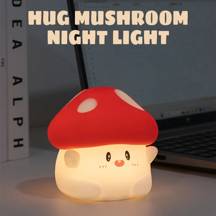 

Mushroom LED Night Light Rechargeable Soft Silicone Sleeping Night Light Dimmable Timer Kids Gift Room Lighting Decor Lamp