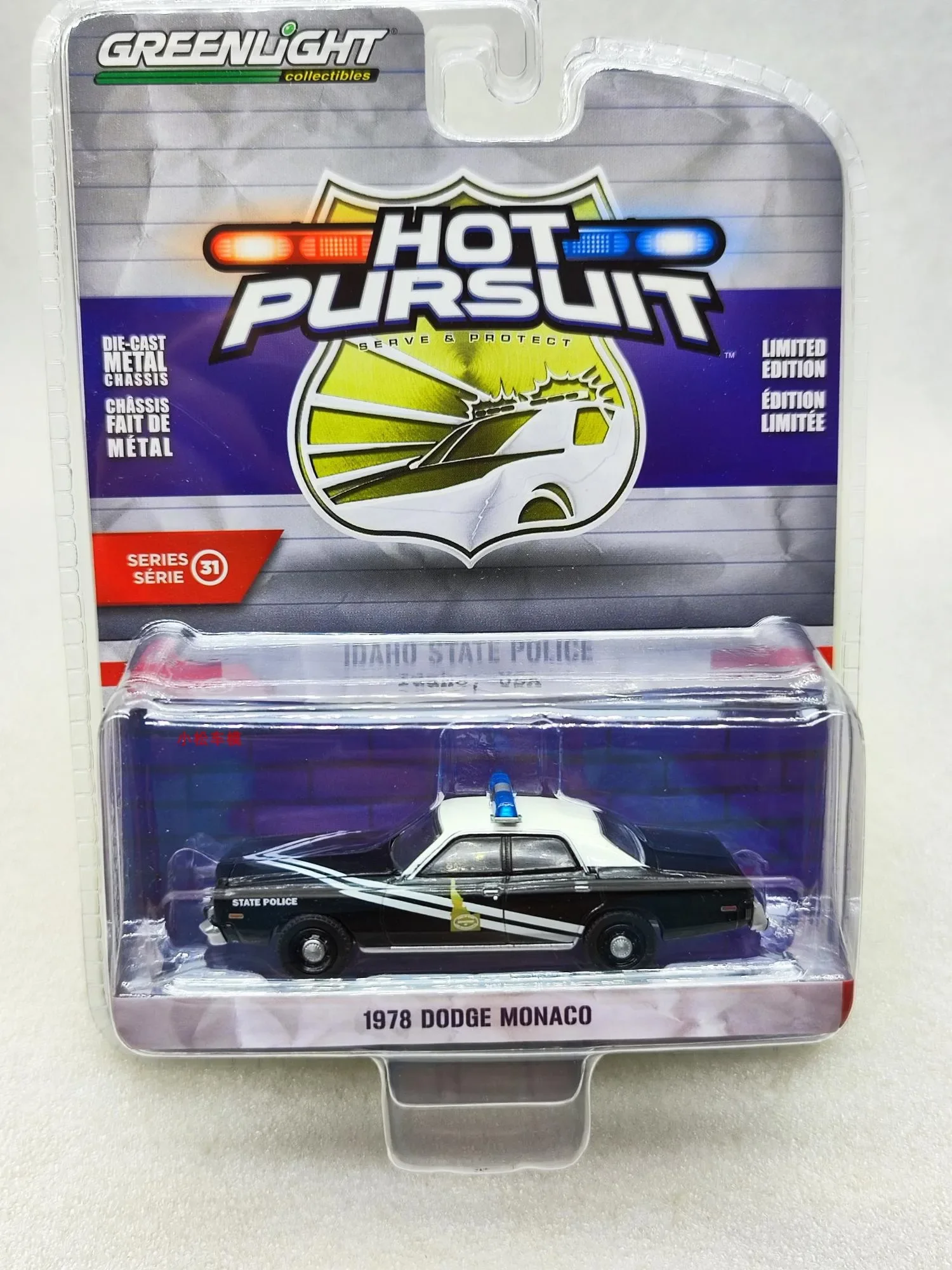 

1: 64 1978 Hot Pursuit 31 Heat Tracing Monaco Police Vehicle Alloy car model collection gift ornaments