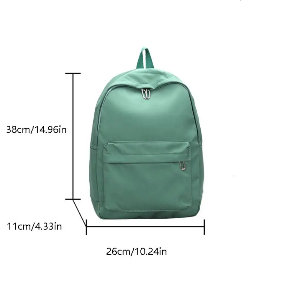 Waterproof Solid Color Large Capacity Nylon Backpack Travel Backpacks Simple Women School Bag