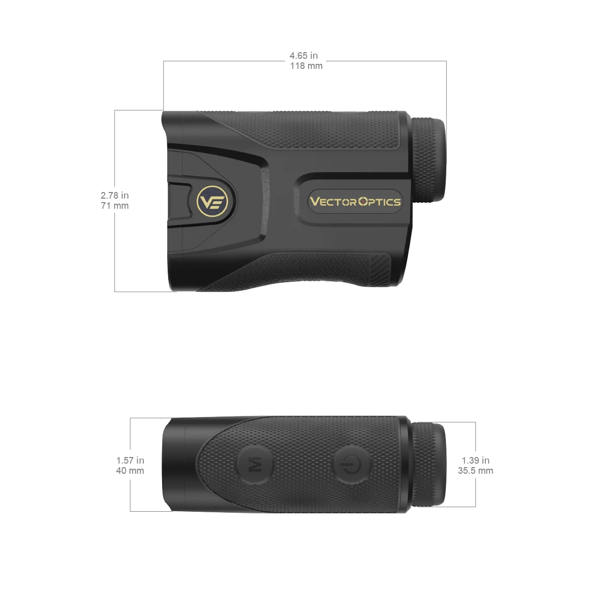 Cyfrowy dalmierz laserowy balistyczny Vector Optics Paragon 7x25 GenIII Mierzy od 5 do 2400 jardów z trybami Golf/Obrona/Standard/Nachylenie/Kąt.