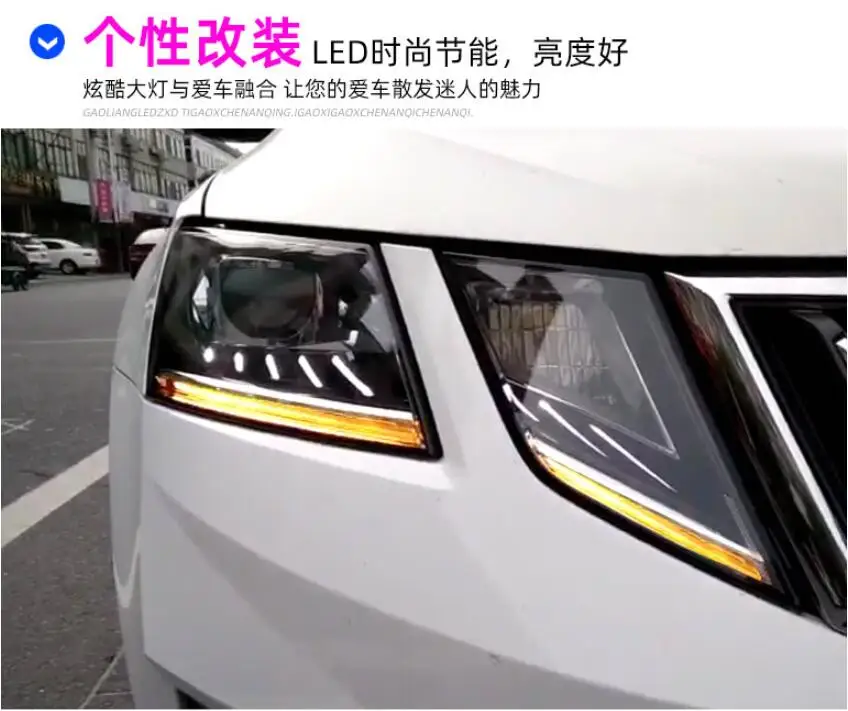 2pcs 2018~2019y car bupmer head light for Skoda Octavia headlight car accessories All in LED fog for Octavia headlamp