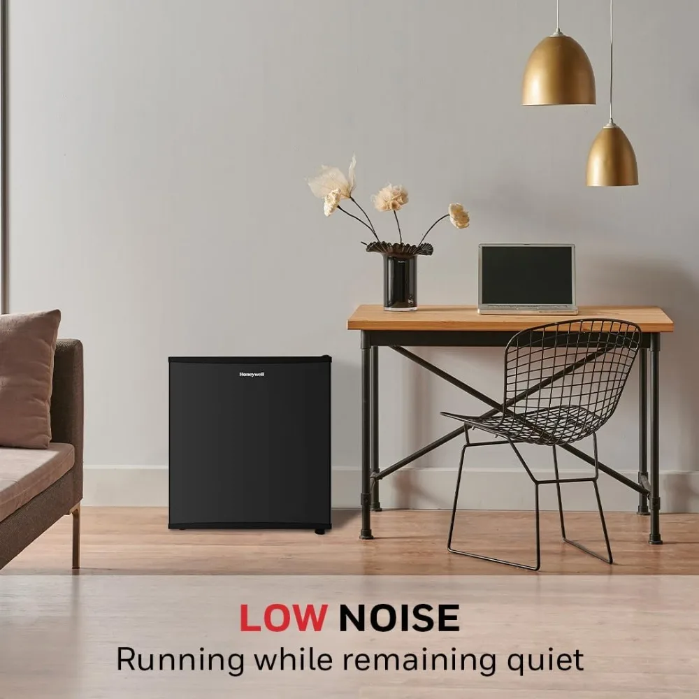 Compact Refrigerator 1.6 Cu Ft Mini Fridge with Freezer, Single Door, Low noise, for Bedroom, Office, Dorm with Adjustable Temp