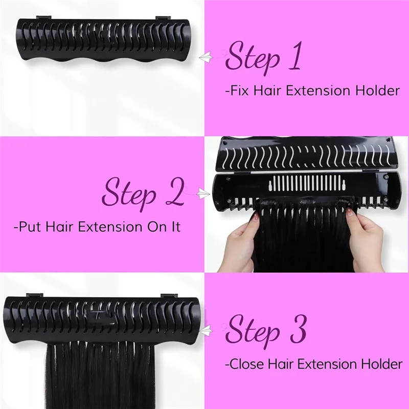 

AAAC-Hair Extension Holder Stand For Styling, 4 Installation Modes With Tool, Hair Extension Holder Designed For Washing