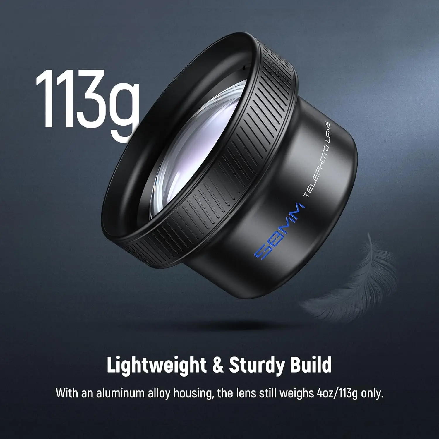 NEEWER 58mm/18mm Telephoto Lens with 17mm Threaded Phone Camera Lens Clip, 2X Magnification For iPhone Android Samsung