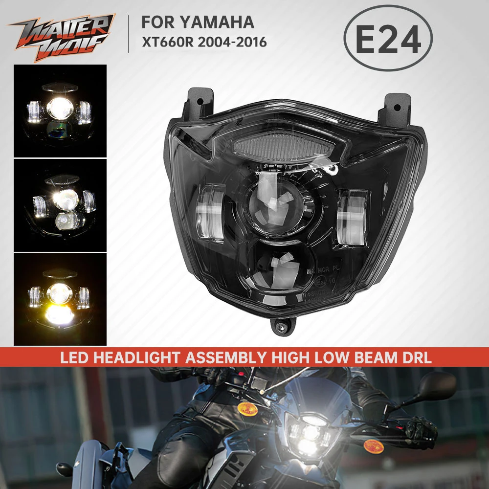 

E24 Emark светодиодные фары в сборе для YAMAHA XT660R 2004-2016 XT660 XT 660R XT 660 R HI/LO Beam DRL передние фары