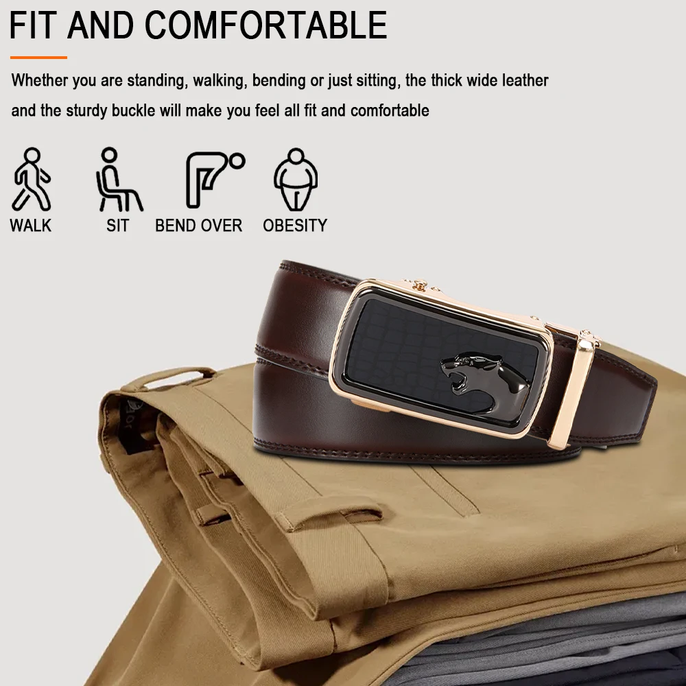الرجال التلقائي مشبك جلد البقر الحقيقي حزام الترفيه سراويل أنيقة حزام الرجال حزام الخصر