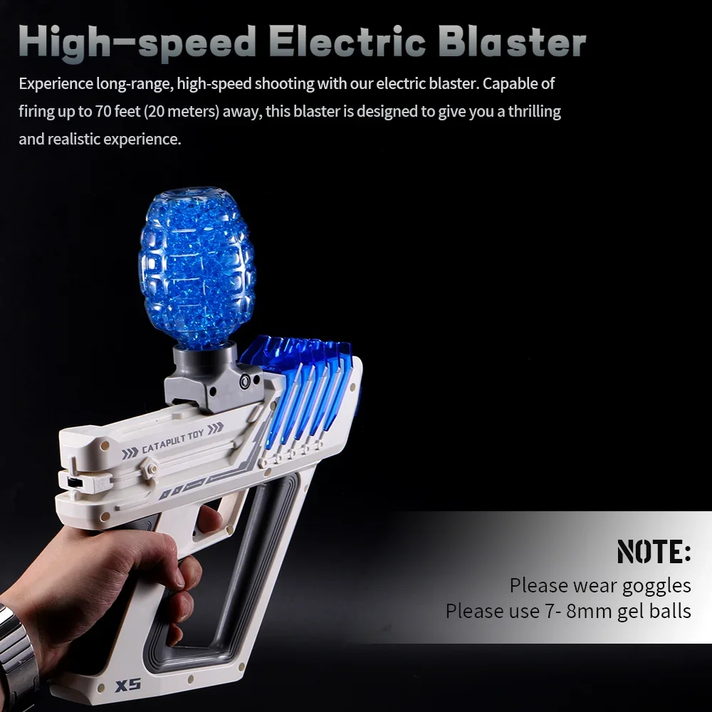Elétrica Contínua Alta Velocidade Tiro Gel Ball Toy Gun, Adequado para Tiro ao Ar Livre, Jogos de Equipe, Dia das Bruxas, Presentes de Natal