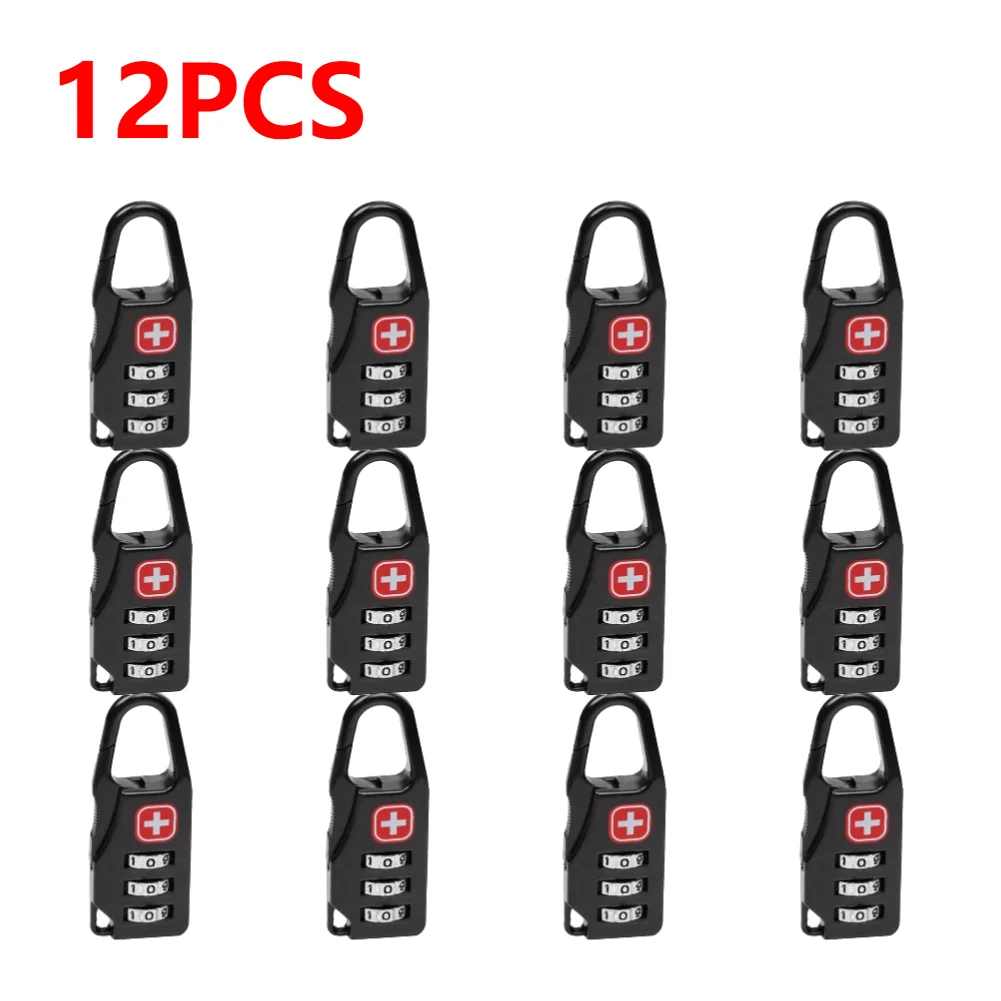 NONE 50-1 Stück Legierung Mini-Schloss Vorhänge schloss Outdoor-Reisegepäck Reiß verschluss Rucksack Handtasche sicher Anti-Diebstahl-Kombination Code-Nummer Schloss 6