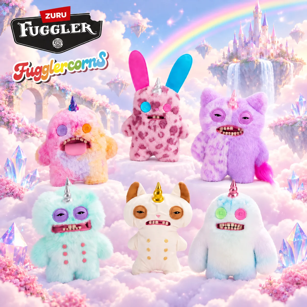 Oryginalny Fugglercorns 9-calowy pluszowy kolekcjonerski gadżet z serii Fuggler Unicorn, niespodzianka w formie blind boxu, prezent.