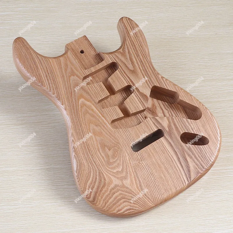 ST Style Electric Guitar Body, Ash Wood Unfinished Guitar Body DIY Modification Spare Part