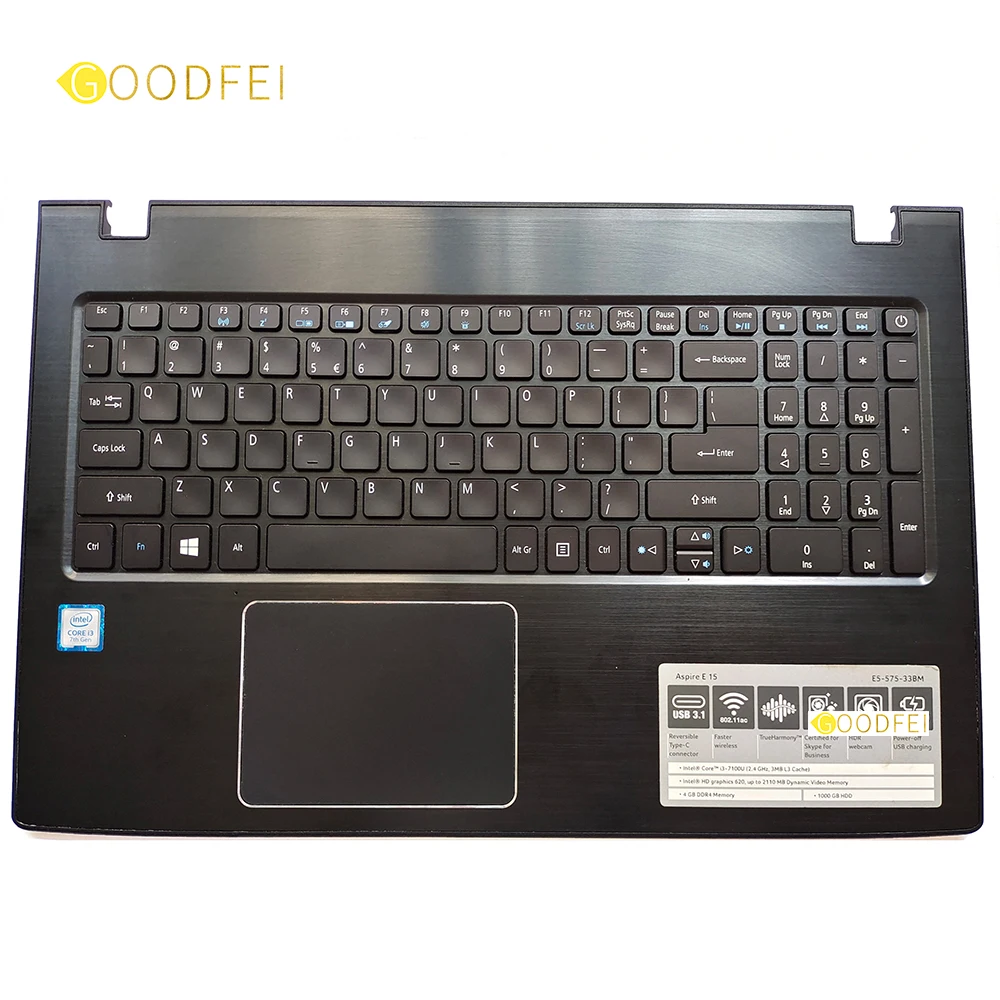 For Acer Aspire E5-575 E5-575G E5-576 E5-576G E5-523G E5-573G F5-573 TMTX50 Palmrest Upper Cover Case US Keyboard Bezel Touchpad