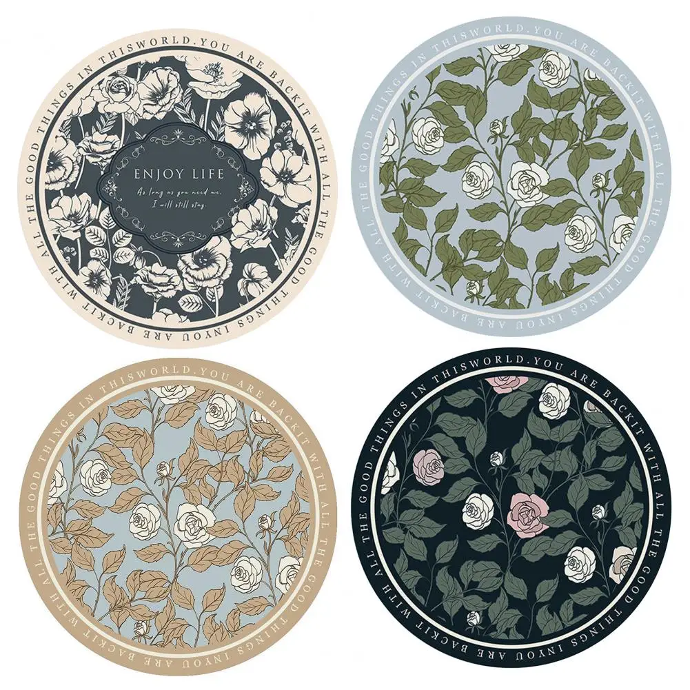 

Farmhouse Kitchen Coaster Absorbent Coaster Floral Print Coaster Set Absorbent Non-slip Cup Mats for Home Kitchen Decor