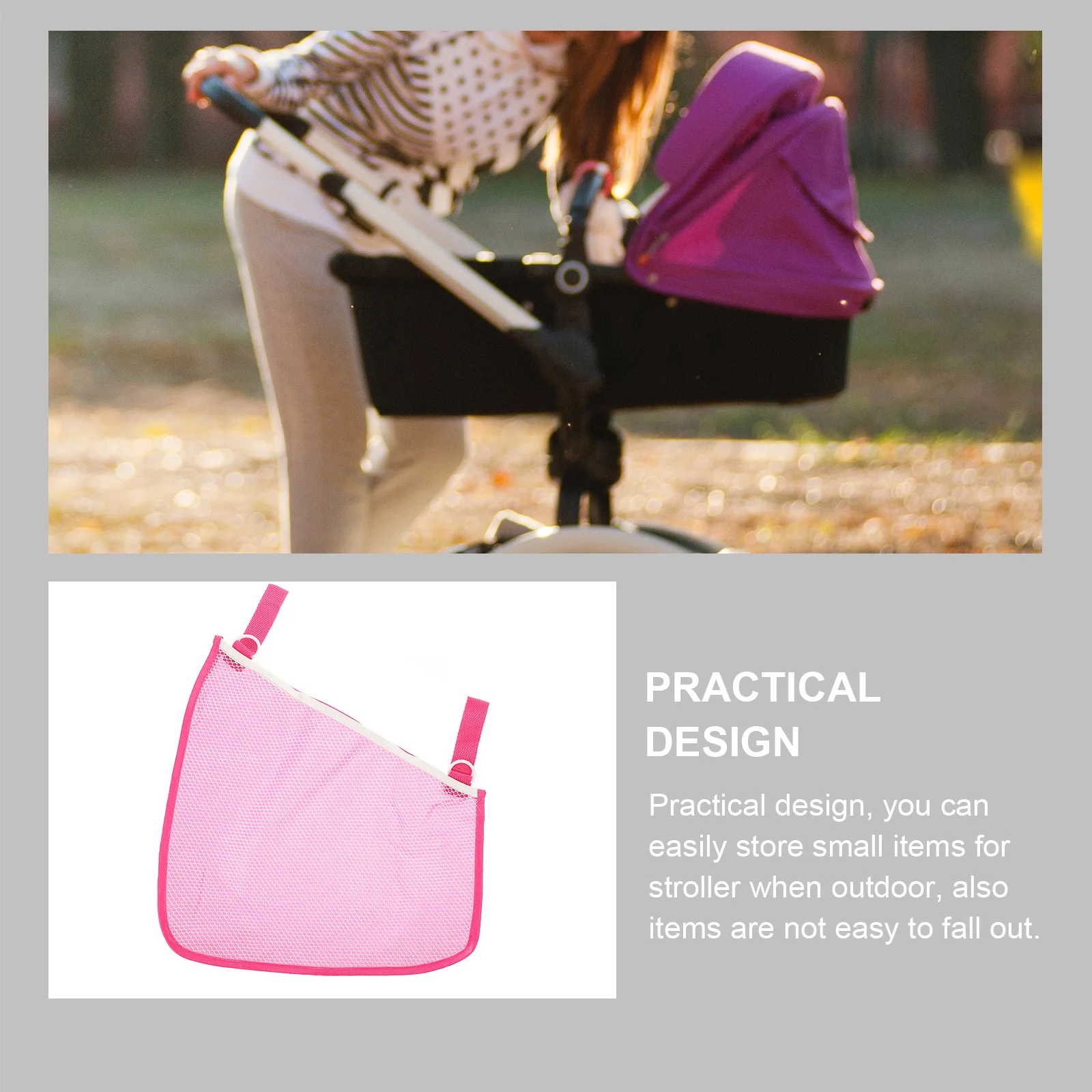 2 قطعة أكياس شبكية لعربة الأطفال حبال جانبية حقيبة تخزين قابلة للحمل منظم محمول لزجاجات الحفاضات واللهايات في الهواء الطلق #5