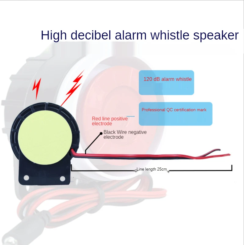 Alarme Buzzer Anti-Vol pour Voiture, Sirène Piézoélectrique, Klaxon Étanche, 12V/24V/220V