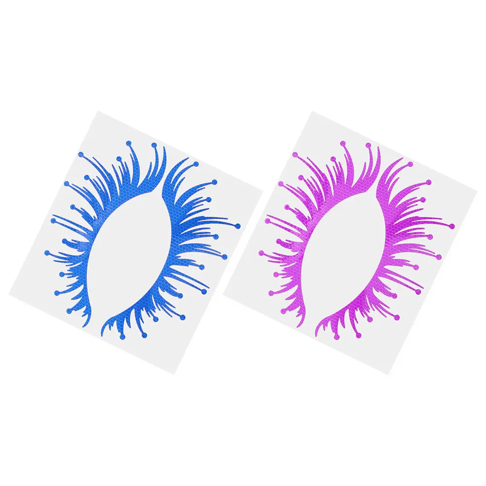 

2Pairs Car Headlight Eyebrow Stickers Eyelash Decals Waterproof Reflective Set Automotive Exterior Decoration Enhance Night
