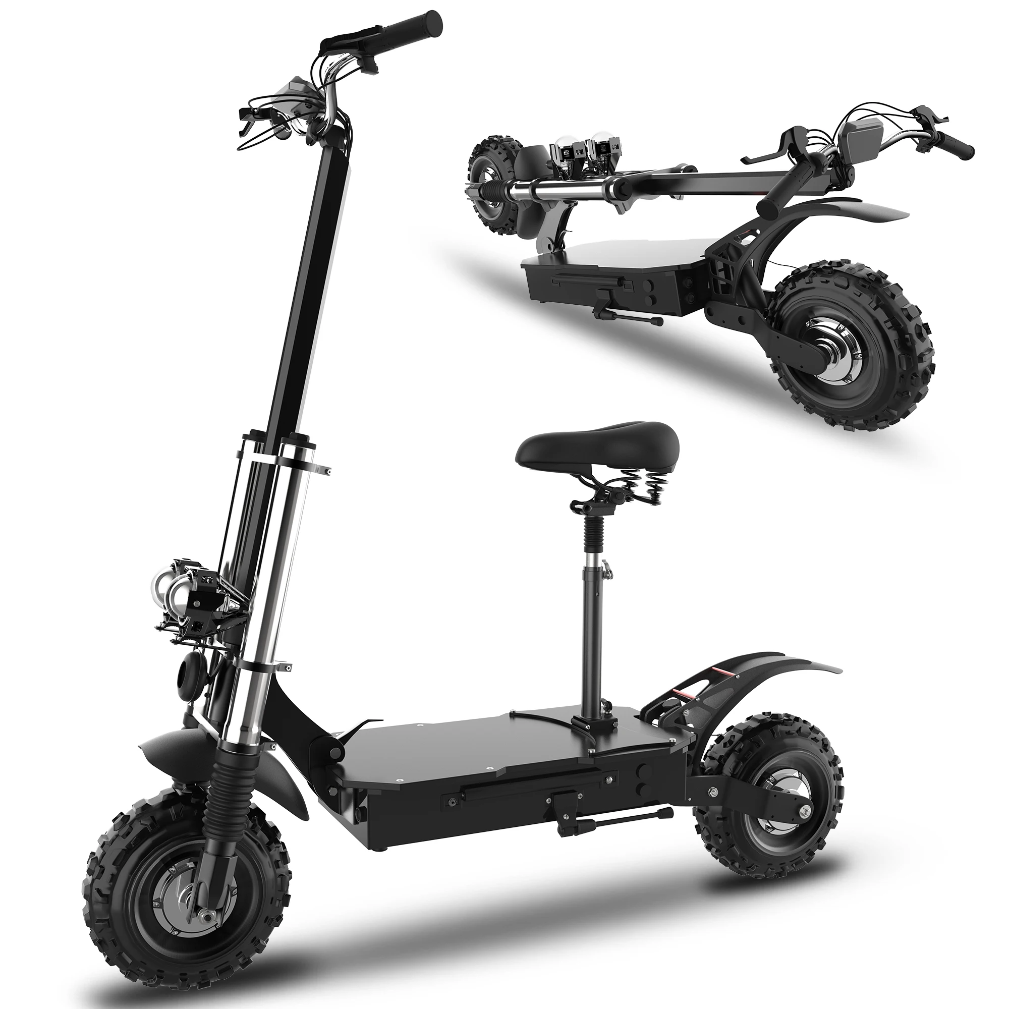 

X60 Electric Scooters for Adults 50 MPH Max Speed, 72V 6000W Dual Motor, 50 Miles Long Range, Foldable E Scooter with Seat