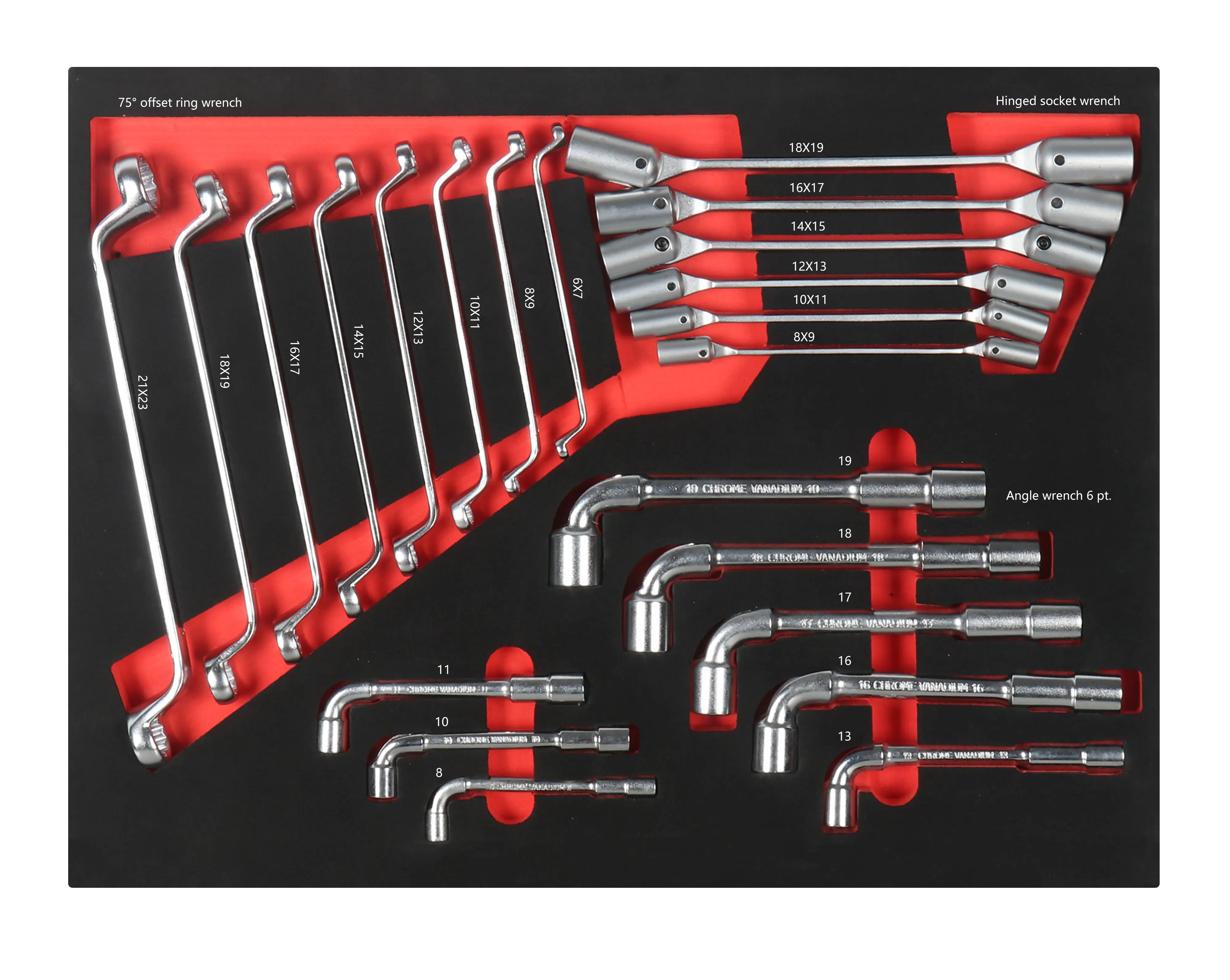 22PCS Tool Set EVA 7 Drawer  Mechanic Tool Trolley Workshop Cabinet Flexible Socket Wrench Tool Set