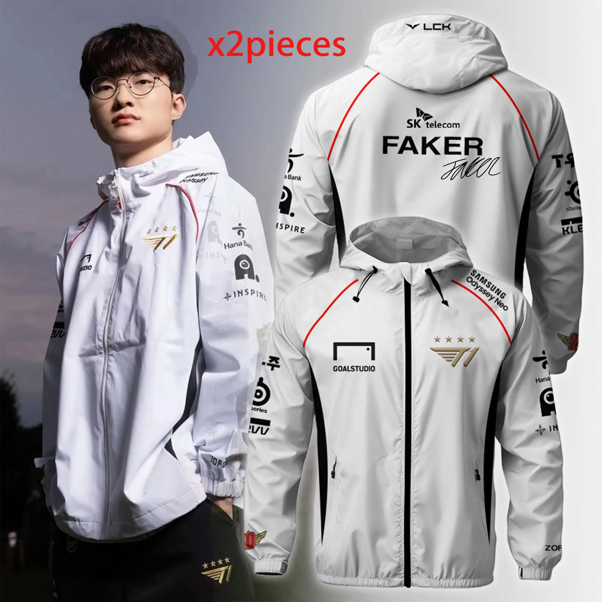 Hot Sale Of HardsheT1 Worlds Uniform Esports Team Jersey LOL Games Faker Fan Support Unisex Oversized Hooded Jacket Custom Name