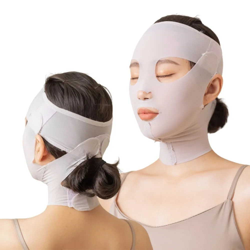 Mesh Breathable Full Face V-Line Lifting Mask with Neck Support, Sleep Facial Slimming Bandage for Double Chin Skin Beauty Tools