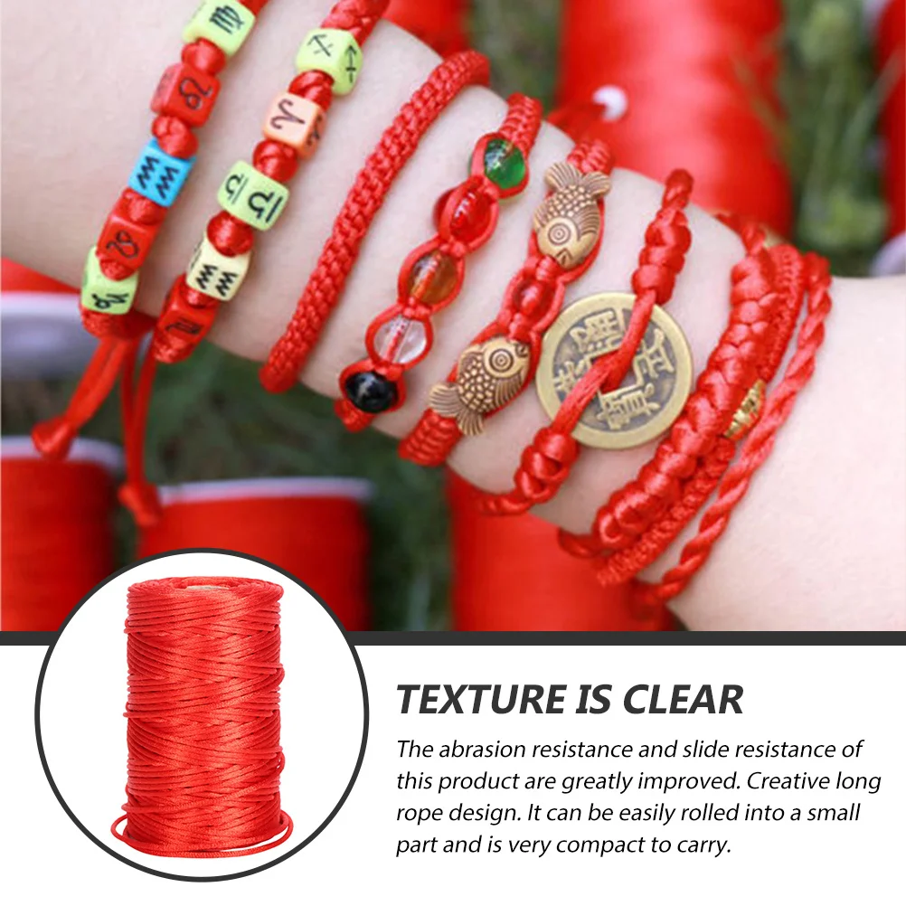 1 Roll Chinese Knot Knitting Rope Handmade Bracelet Diy Supply Woven Jewelry Making Red String Braided Hand Chain Rope