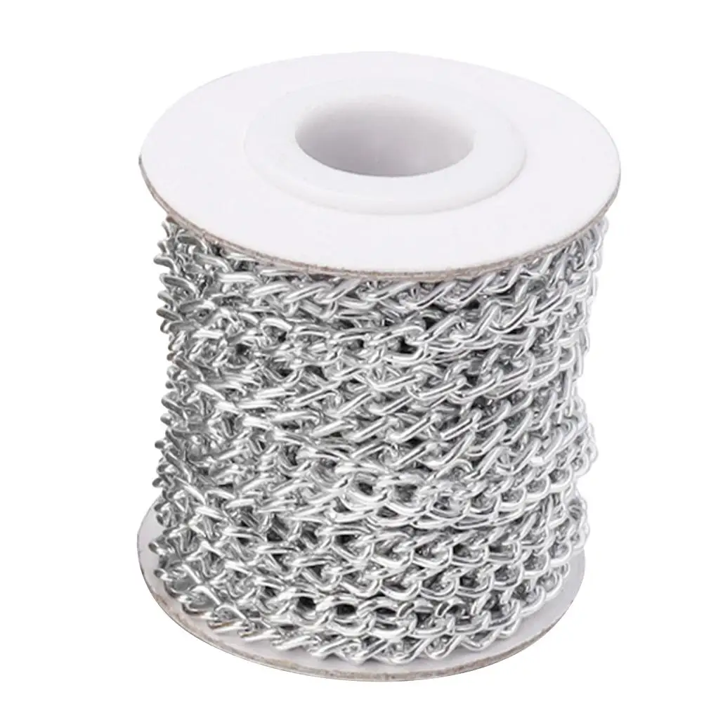 

Aluminium 5*3mm Line1mm Silver Color 5yd Long Lasting Bag Chain Craft Chain for Garment Accessories Jewelry Making