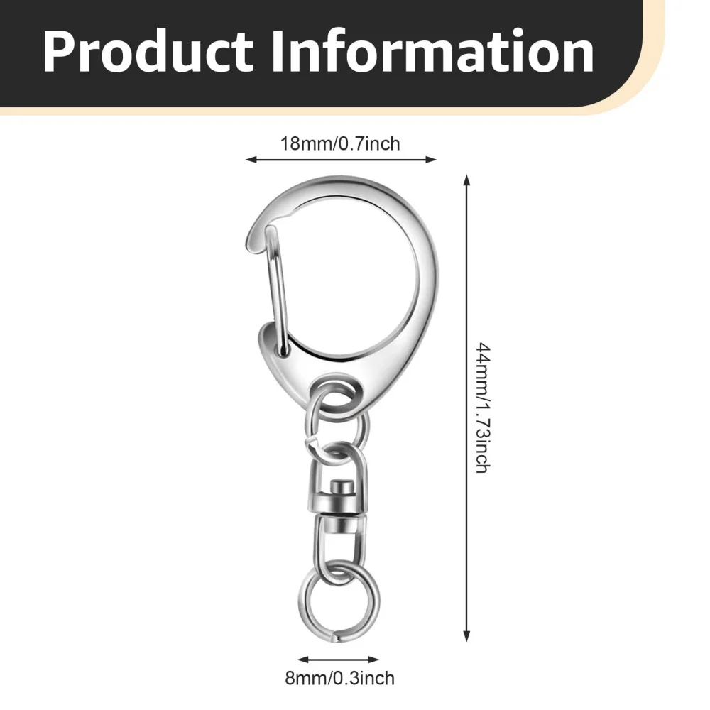10Pcs Lobster Clasp Key Ring Keychain C Shape Clasps Connector Hook For DIY Jewelry Making Key Chain Accessories image 4
