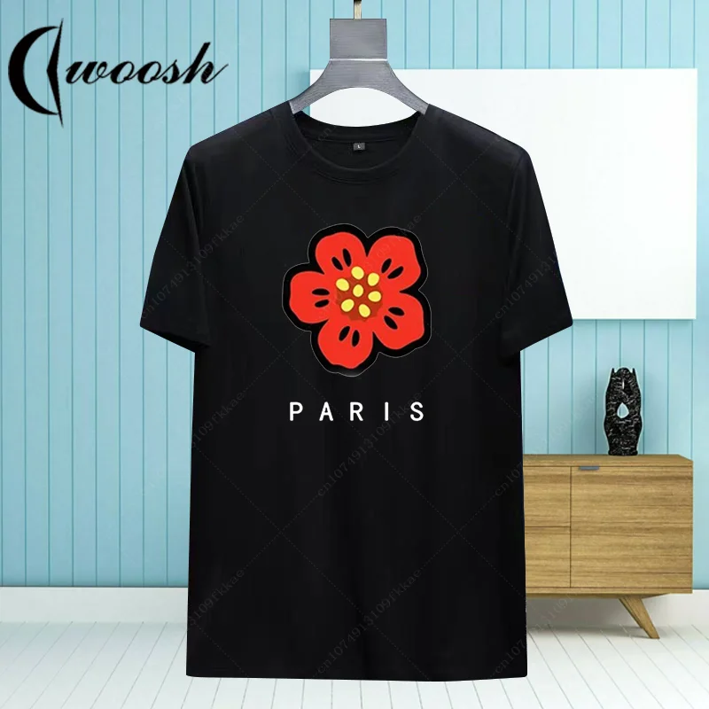 Women T Shirt Summer Cotton Alphabet Flowers Blouse Fashion Print Graphic Tees Brand Quality Short Sleeve Tops Girl Size Clothes