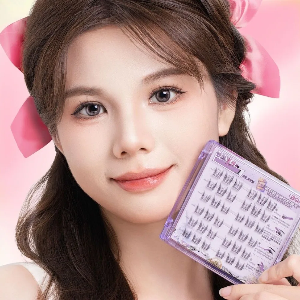 

Fluffy DIY Self-adhesive Lash Clusters Wispy Reusable Glue Free Fake Lashes Extension Individual False Eyelash Clusters Girls