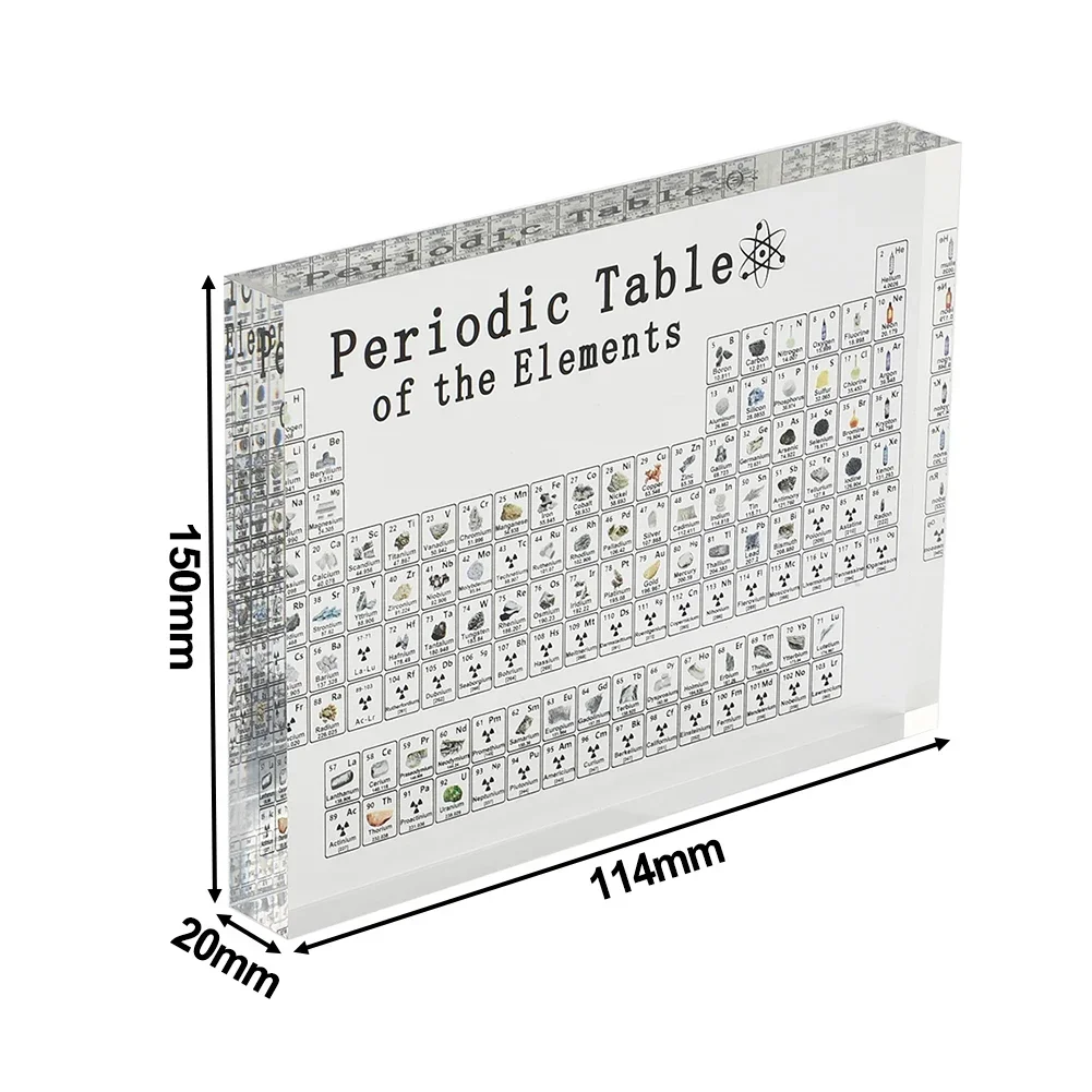 Periodic Table Of Elements Desk Display With Real Elements Kids Teaching Gifts Chemical-Element Home Acrylic Periodic Table