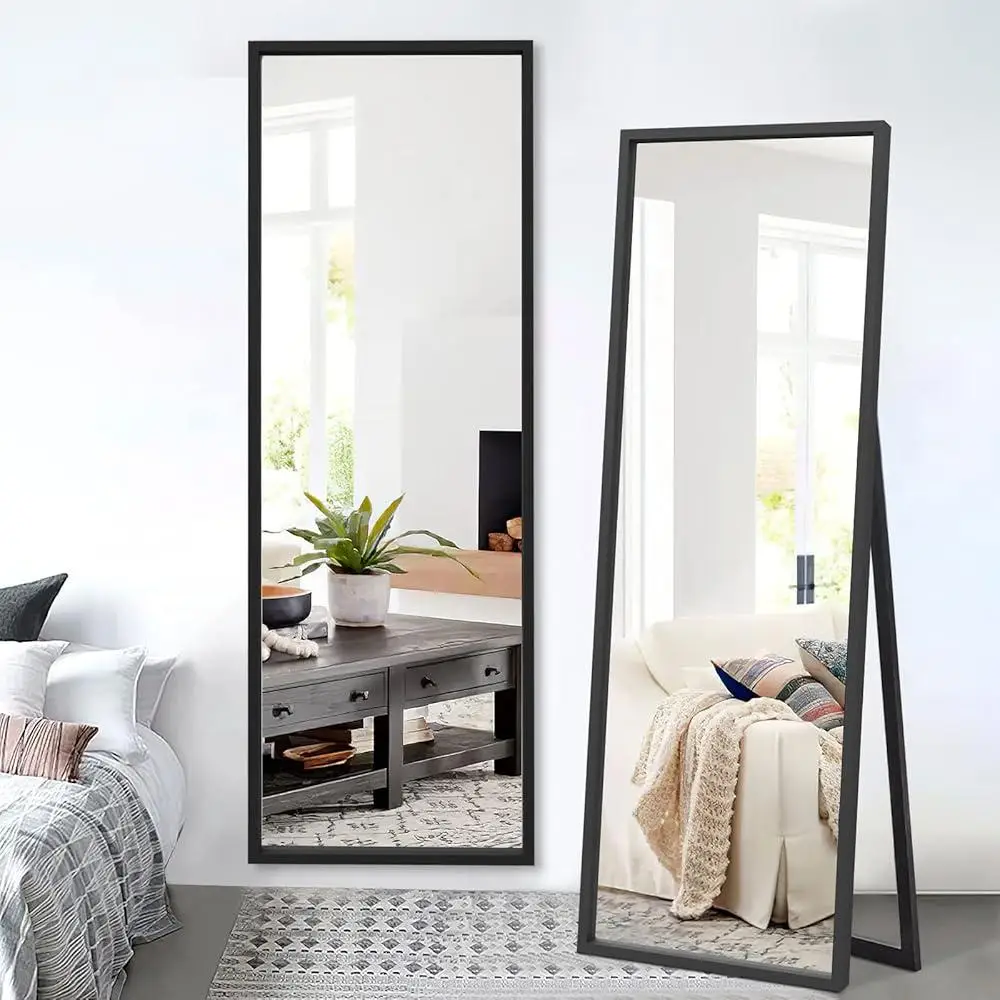 Full Length Mirror Floor Mirror Standing or Leaning Wall Mirror Body Mirror with Anti-Splash Explosion Proof Film Bedroom Living